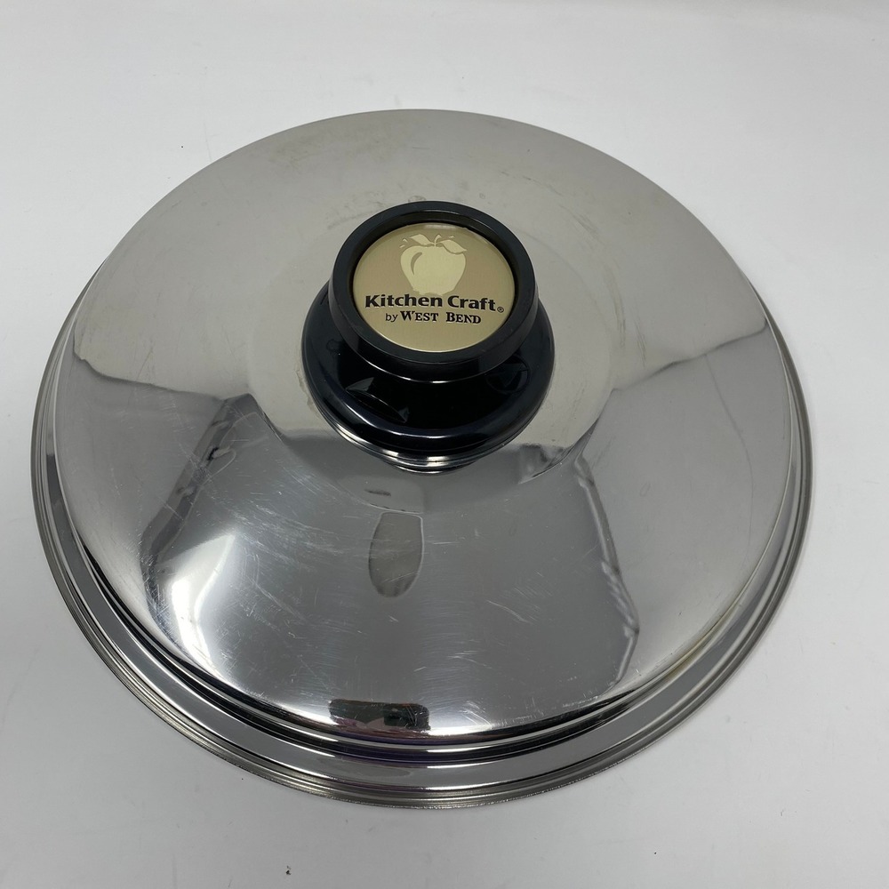 Kitchen Craft West Bend 10.75" Cookware Lid Silver Stainless Steel Vented Knob